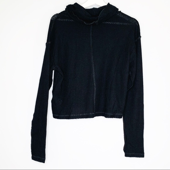 Free People | Black Cowl-Neck Thermal Top | Sz XS - Picture 3 of 7